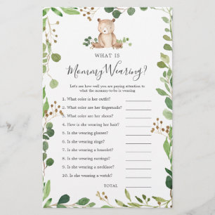 Baby shower d'ours Qu'est-ce que maman porte