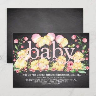 Baby shower doux petit agneau invitation