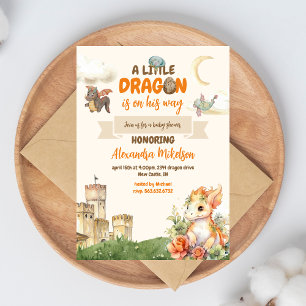 Baby shower Dragon d'aquarelle budgétaire