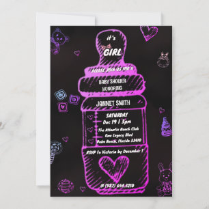 baby shower du biberon pour bébé Invitation