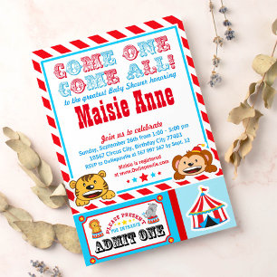 Baby shower du Carnaval de cirque Invitation