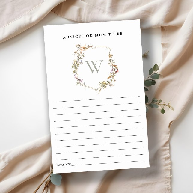 Baby shower Dusky Blush Fleur sauvage Crest Consei (Créateur téléchargé)