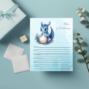 Baby Shower Eau-Forte Bleu Mignon Dragon