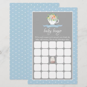 Baby Shower élégant avec tasses à thé et fleurs -
