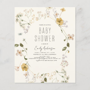 Baby Shower Élégant Moderne Bohème Fleur Sauvage P