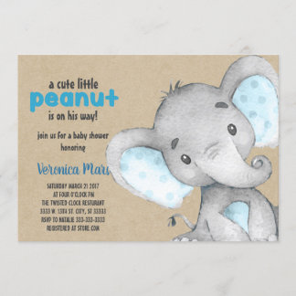 Baby shower éléphant invitation cacahuète bébé inv