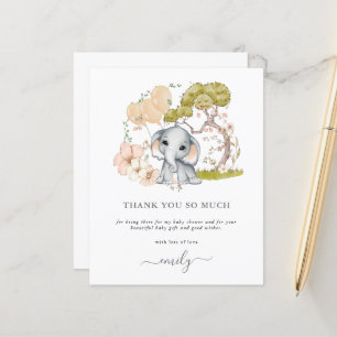 Baby shower Eléphant mignon du budget Merci