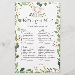 Baby shower éléphant Qu'est-ce que votre téléphone