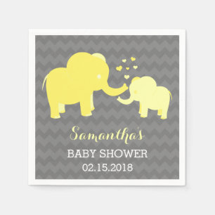 Baby shower éléphant serviettes en papier jaune et