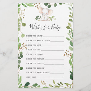 Baby shower éléphant veut pour bébé