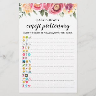 Baby shower Emoji Pictionary avec Réponse jeu