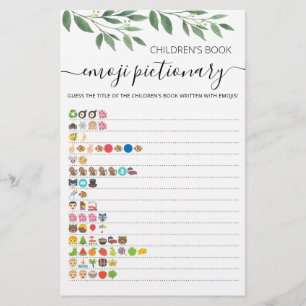 Baby shower Emoji Pictionary avec Réponse jeu