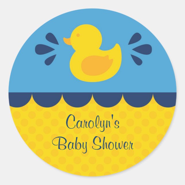 Baby shower en caoutchouc Ducky Favoriser Sticker (Devant)