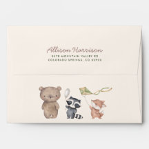 Baby-Shower en forêt personnalisé avec adresse de