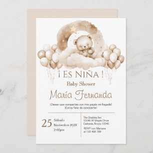 Baby shower espagnol invitation fille