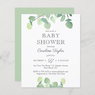 Baby shower Eucalyptus vert Invitation