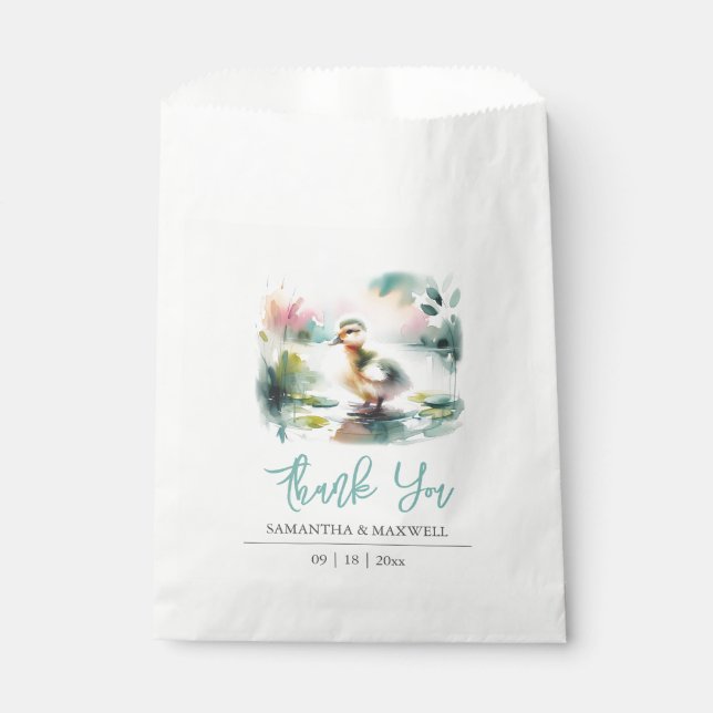 Baby shower Favoriser Sacs Aquarelle Canard (Devant)