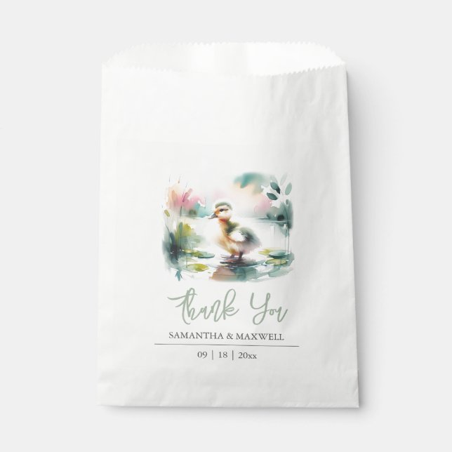 Baby shower Favoriser Sacs Aquarelle Canard (Devant)