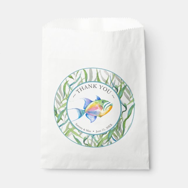 Baby shower Favoriser Sacs Poisson Tropical (Devant)