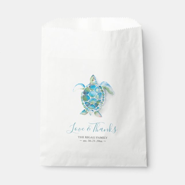 Baby shower Favoriser Sacs Tortue de mer (Devant)