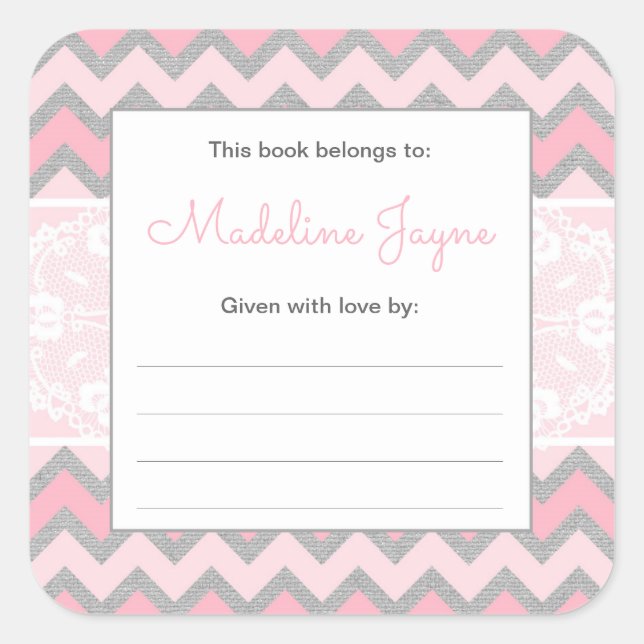 Baby shower féminin tendance autocollant plaque d' (Devant)