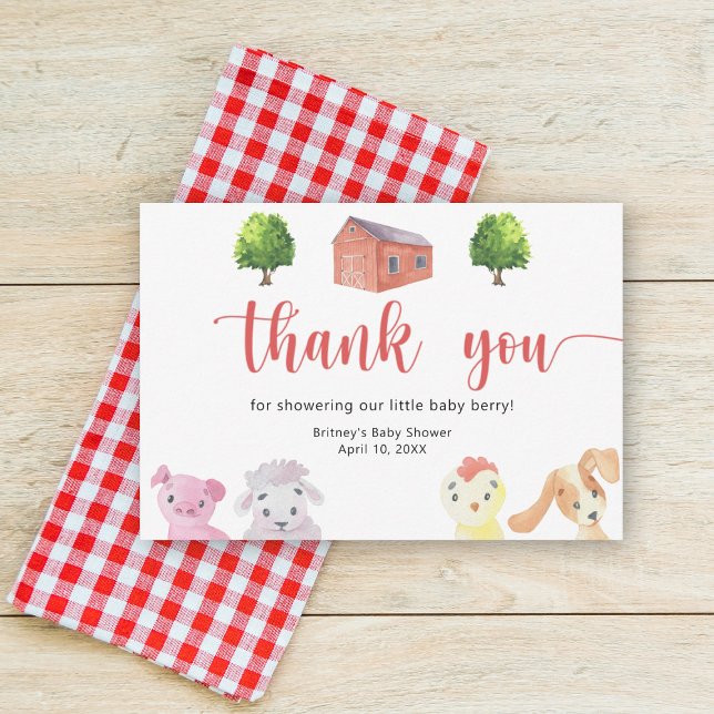 Baby shower ferme - merci (Créateur téléchargé)