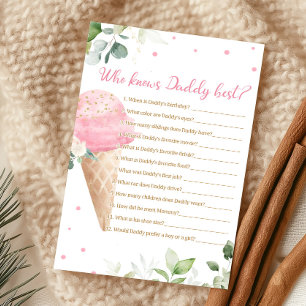 Baby Shower Fête de Bébé Glace Rose Qui Connaît Mi