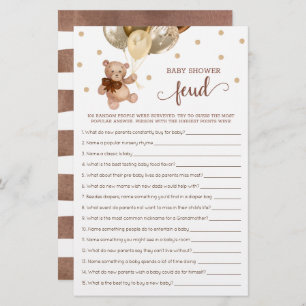 Baby shower Feud Jeu Brown Et Or Ours Teddy