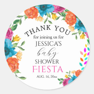 Baby shower Fiesta Floral Party Favoriser Sticker