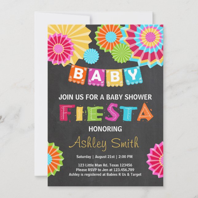 Baby shower Fiesta invitation baby shower mexicain (Devant)