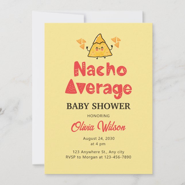 Baby shower Fiesta Invitation Nacho Douche moyenne (Devant)