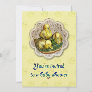 Baby shower Figurine de canards Invitation
