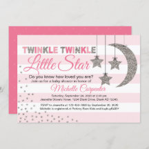 Baby shower fille invitations scintillent petit ét