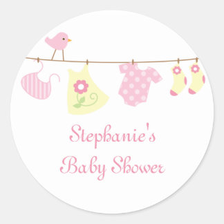 Baby shower fille oiseaux et autocollants de lessi