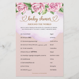 Baby shower fille ours en peluche autour du monde