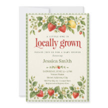 Baby Shower Fleur de Fraisier Gingham Local