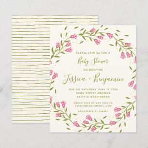 Baby Shower Fleur de Jardin Rose Élégant et Économ
