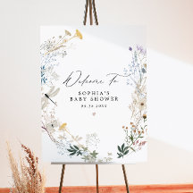 Baby shower Fleur sauvage à papillons délicat Bien