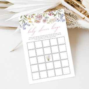 Baby shower fleur sauvage Bingo Floral Rose Girl