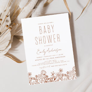 Baby Shower Fleur Sauvage Bohème Terracotta à Peti
