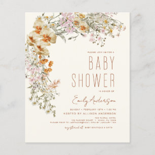 Baby Shower Fleur Sauvage Bohème Terracotta Économ