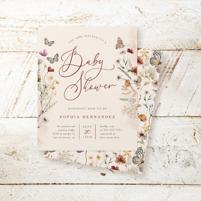Baby shower Fleur sauvage Boho budget (Créateur téléchargé)
