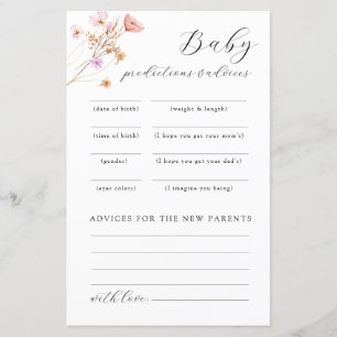 Baby shower fleur sauvage Conseil Jeu