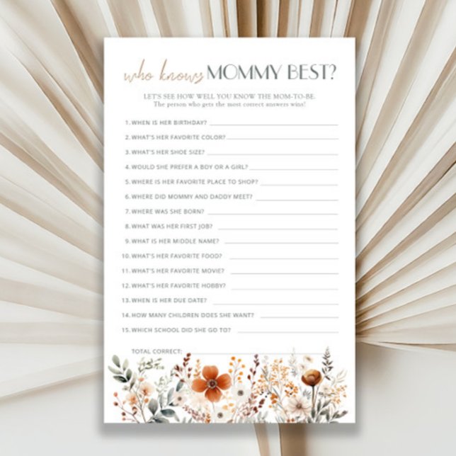 Baby shower Fleur sauvage en terre cuite qui conna (Créateur téléchargé)