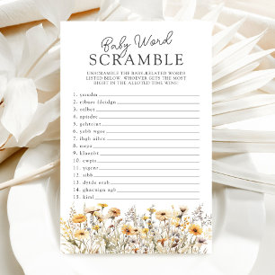 Baby shower fleur sauvage Jeu de course de mots