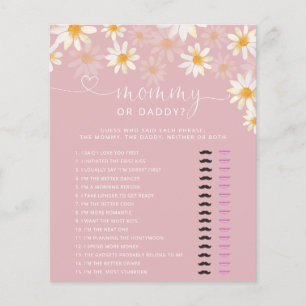 Baby shower fleur sauvage maman ou papa Jeu