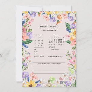 Baby shower fleur sauvage Prédictions Et Carte De