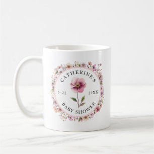Baby shower Fleur sauvage rose Mug - Chat poussiér