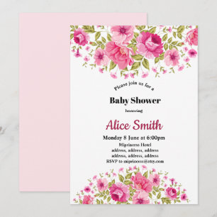 baby shower fleuri chic boho invitation