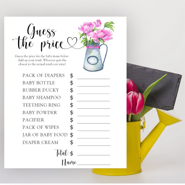 Baby shower Fleurs Devinez le prix ! Jeu (Créateur téléchargé)